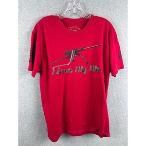 Grunt Style Lil Red Danger Love My Ma Shirt Size L Red Short Sleeve Tee DEFECT‎